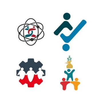 Commitment Teamwork Together Business Logo Illustration Vector 스톡 일러스트