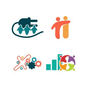 Commitment Teamwork Together Business Logo Illustration Vector イラスト素材