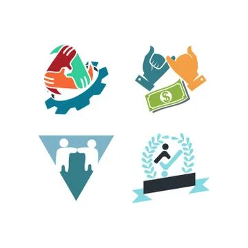 Commitment Teamwork Together Business Logo Illustration Vector Illustrazione stock