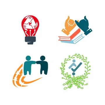 Commitment Teamwork Together Business Logo Illustration Vector 스톡 일러스트