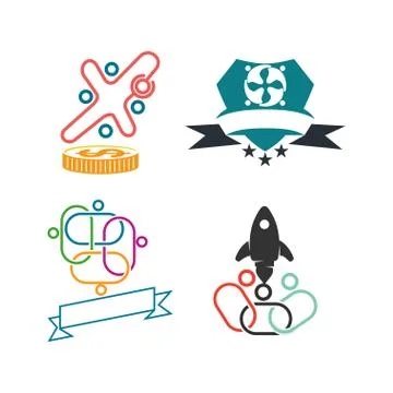 Commitment Teamwork Together Business Logo Illustration Vector Illustrazione stock