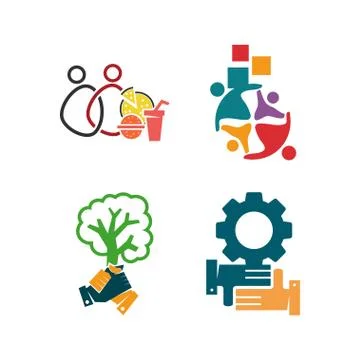 Commitment Teamwork Together Business Logo Illustration Vector Stock-Illustration