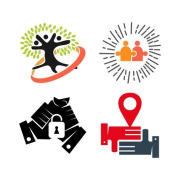 Commitment Teamwork Together Business Logo Illustration Vector イラスト素材