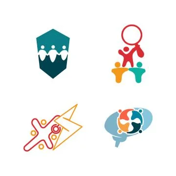 Commitment Teamwork Together Business Logo Illustration Vector Stock-Illustration