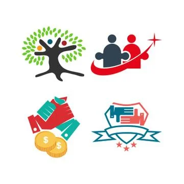 Commitment Teamwork Together Business Logo Illustration Vector 스톡 일러스트