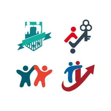 Commitment Teamwork Together Business Logo Illustration Vector 스톡 일러스트