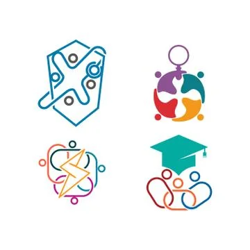 Commitment Teamwork Together Business Logo Illustration Vector 스톡 일러스트