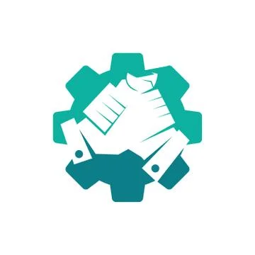 Commitment Teamwork Together Business Logo Illustration Vector 스톡 일러스트