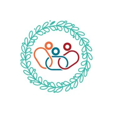 Commitment Teamwork Together Business Logo Illustration Vector Illustrazione stock