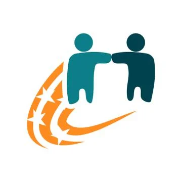 Commitment Teamwork Together Business Logo Illustration Vector 스톡 일러스트