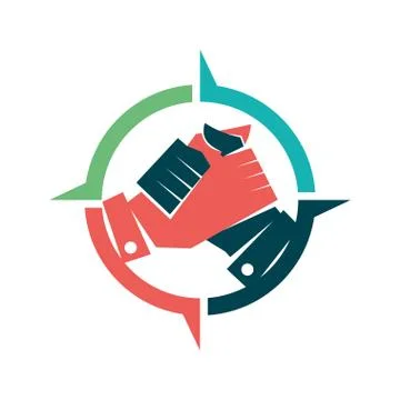 Commitment Teamwork Together Business Logo Illustration Vector 스톡 일러스트