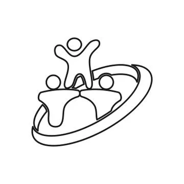 Commitment Teamwork Together Outline Logo イラスト素材