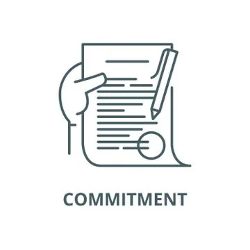 Commitment vector line icon, linear concept, outline sign, symbol Illustrazione stock