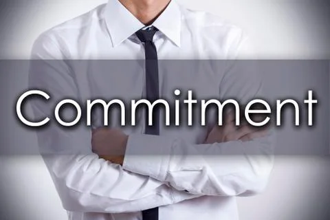 Commitment - Young businessman with text - business concept 写真素材