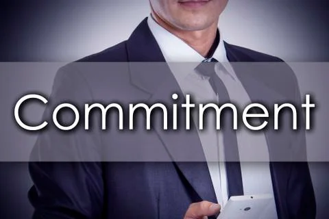 Commitment - Young businessman with text - business concept 写真素材