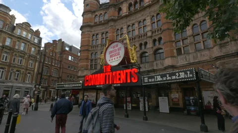 The Commitments red musical sign at Nimax Theatres in London 動画素材 61390015