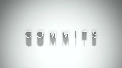 Commits 3D title animation with shadows on a white background Stock Footage 297016606