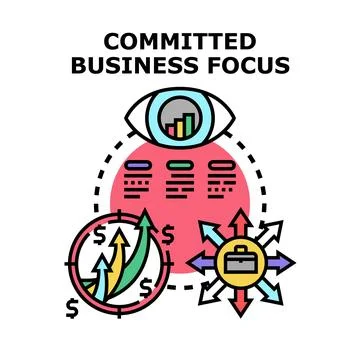 Committed business focus developing strategy for financial growth Stock Illustration