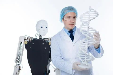 Committed motivated man dedicated to science 库存照片