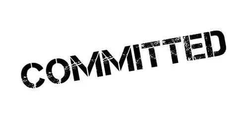 Committed rubber stamp Illustrazione stock