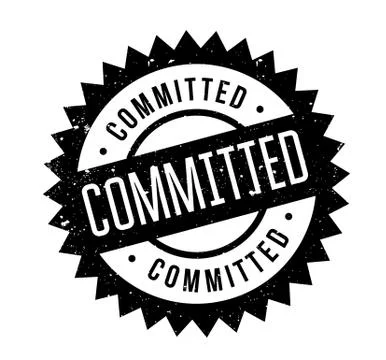 Committed rubber stamp Illustrazione stock
