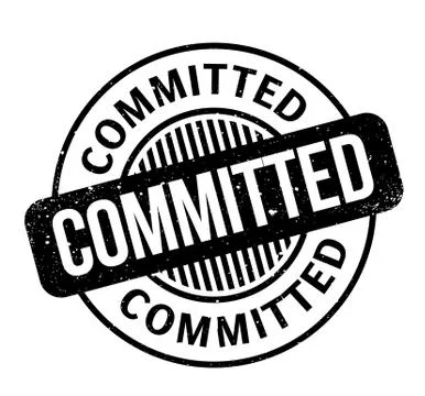 Committed rubber stamp Illustrazione stock