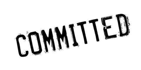 Committed rubber stamp Stock Illustration