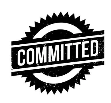 Committed rubber stamp Illustrazione stock
