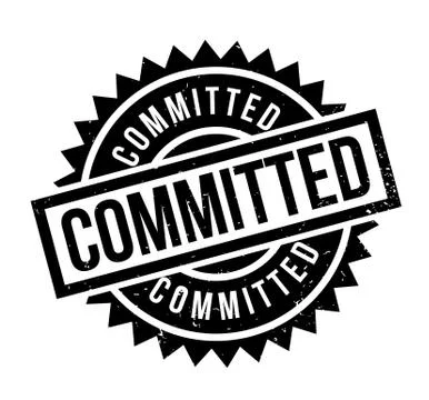 Committed rubber stamp Stock Illustration