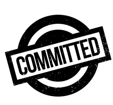 Committed rubber stamp Illustrazione stock