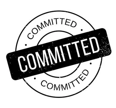 Committed rubber stamp Illustrazione stock