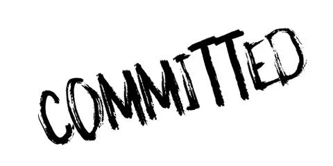 Committed rubber stamp Stock Illustration