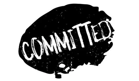 Committed rubber stamp Illustrazione stock