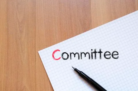 Committee text concept on notebook Stock Photos