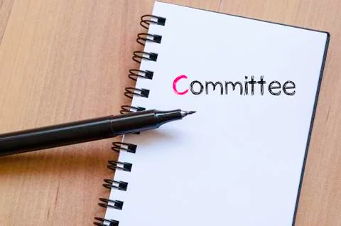 Committee text concept on notebook Stock Photos