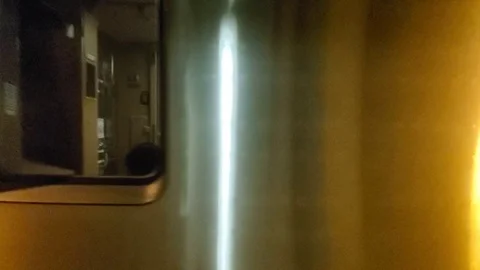 Commmuter train in tunnel Stock Footage 119291420