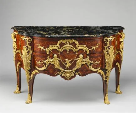 Commode ca. 174549 Charles Cressent One of a group of six known commodes of.. Stock Photos