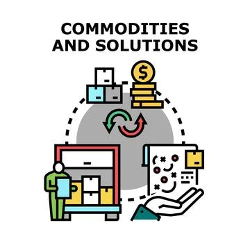 Commodities and solutions cycle in business logistics Stock Illustration