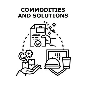 Commodities and solutions providing business cycle concept Stock Illustration