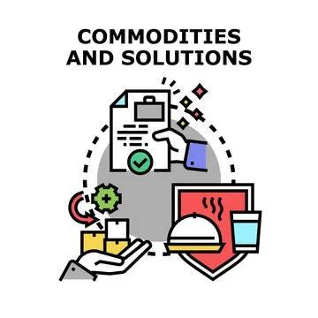 Commodities and solutions providing business cycle concept Stock Illustration
