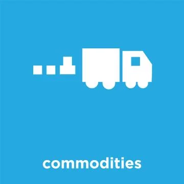Commodities icon isolated on blue background Stock Illustration