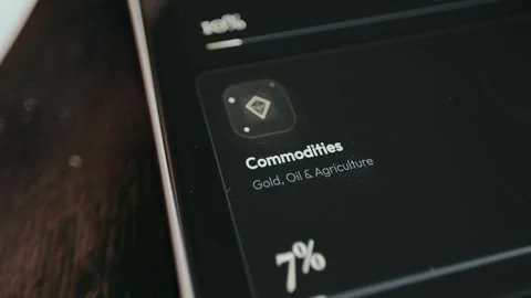 Commodities investment category representing 7 percent of the total portfolio Stock Footage 332911884
