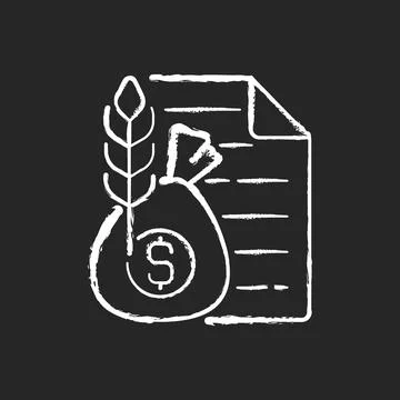 Commodity broker chalk white icon on black background Stock Illustration