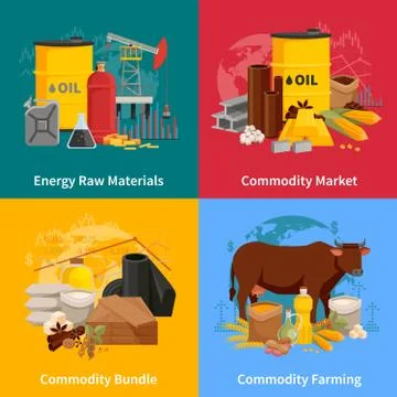 Commodity Flat 2x2 Design Concept Stock Illustration