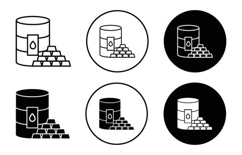 Commodity icon Outline flat Icon Stock Illustration