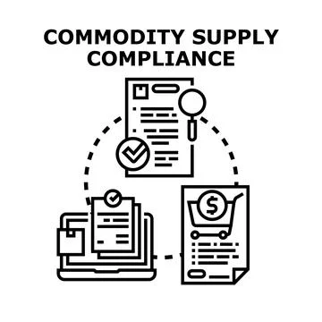 Commodity supply compliance management process icon concept Stock Illustration