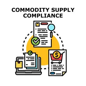 Commodity supply compliance management process icon concept Stock Illustration