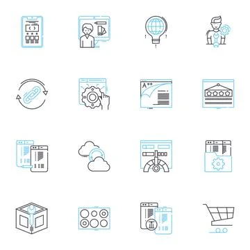 Commodity trading linear icons set. Futures, Exchange, Arbitrage, Derivatives Stock Illustration