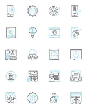Commodity trading linear icons set. Futures, Exchange, Arbitrage, Derivatives Stock Illustration