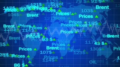 Commodity trading scrolling tickers on electronic board, oil and gas prices Stock Footage 331952533